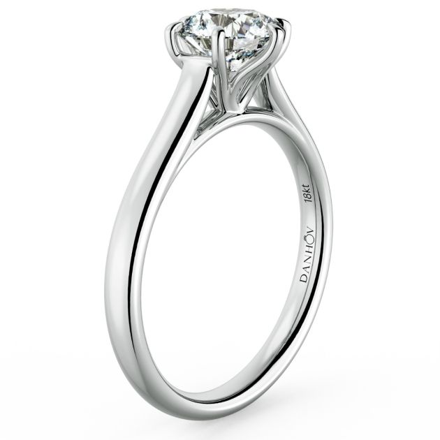 Norme de Danhov Engagement Ring in 18k White Gold