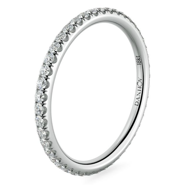 Norme de Danhov Diamond Wedding Band for Women in 18k White Gold