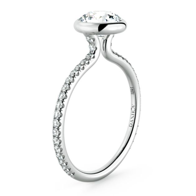 Norme de Danhov Engagement Ring in 18k White Gold