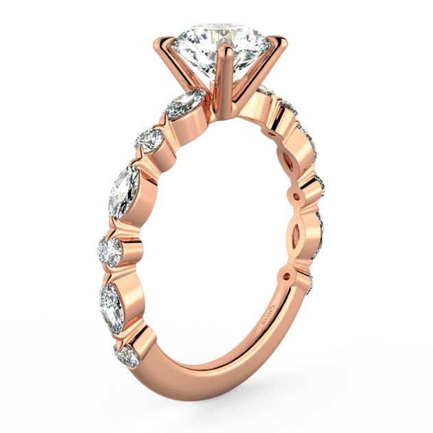 Norme de Danhov Versailles Diamond Engagement Ring in 14k Rose Gold