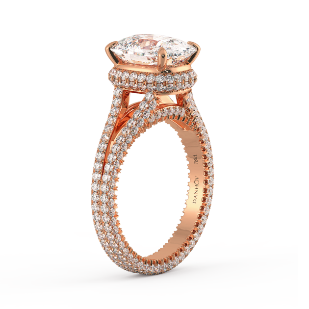 Norme De Danhov Split Shank Diamond Engagement Ring in 14k Rose Gold