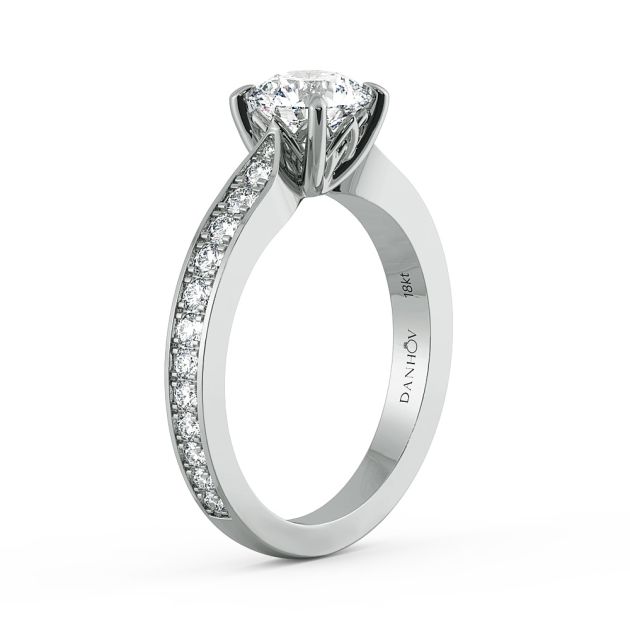 Danhov Classico Engagement Ring  in 14k White Gold