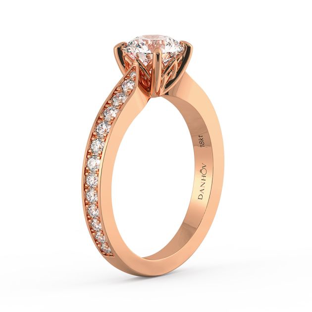 Danhov Classico Engagement Ring in 18k Rose Gold