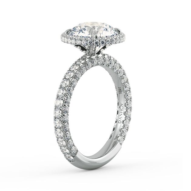 Norme de Danhov Diamond Engagement Ring for Women in 18k White Gold