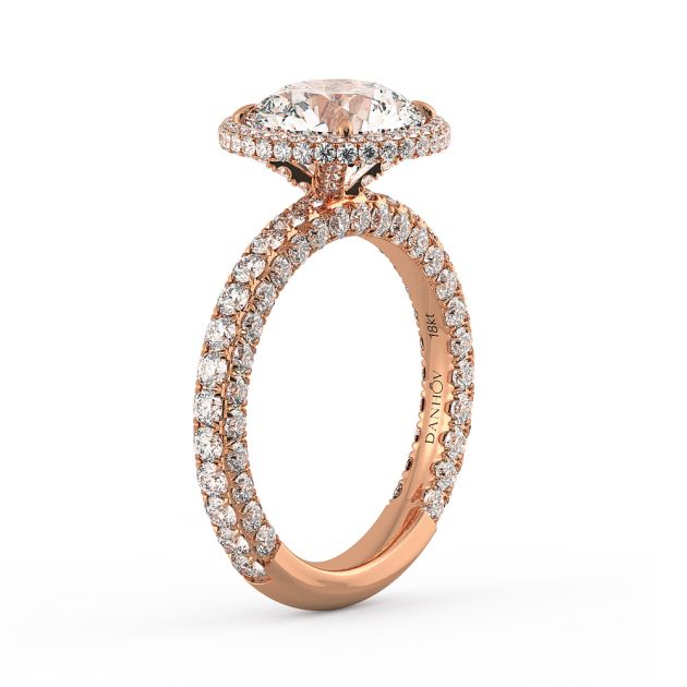 Norme de Danhov Diamond Engagement Ring for Women in 18k Rose Gold