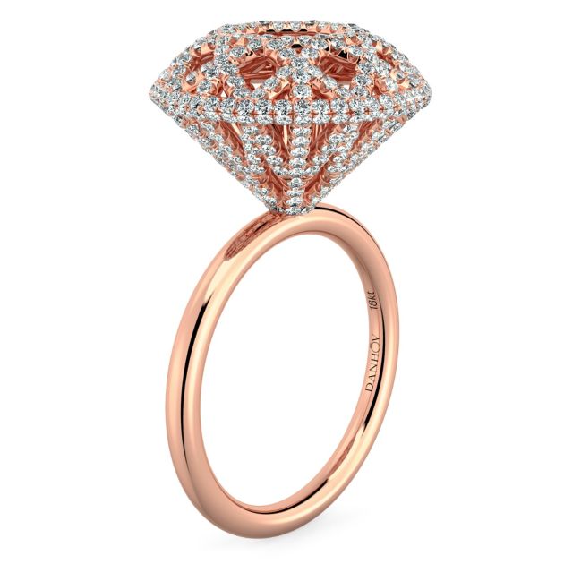 Danhov Diamante Round Fine Ring in 14k Rose Gold