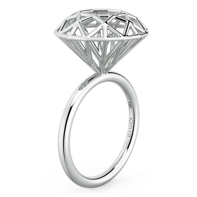 Danhov Diamante Round Fine Ring in Platinum 