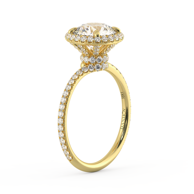 Danhov Solo Diamond Filo Engagement Ring in 14k Yellow Gold