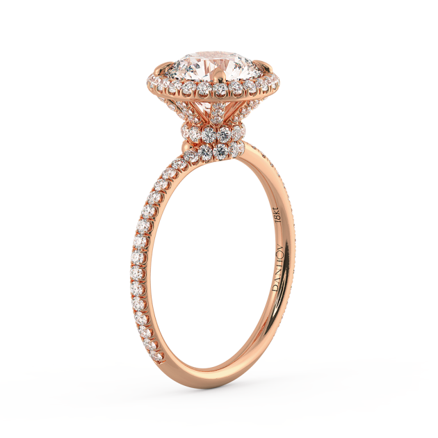 Danhov Solo Filo Diamond Engagement Ring in 18k Rose Gold