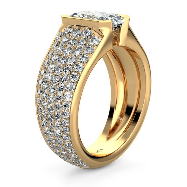 Danhov Tension Engagement Ring in 14k Yellow Gold
