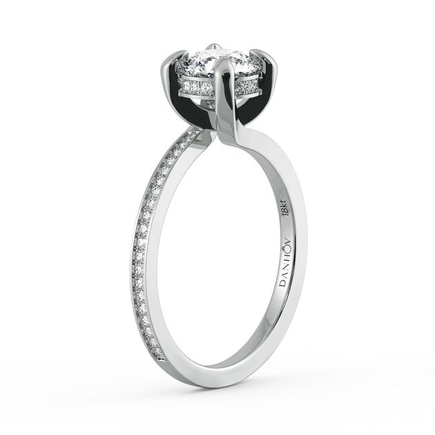 Danhov Eleganza Engagement Ring in 14k White Gold