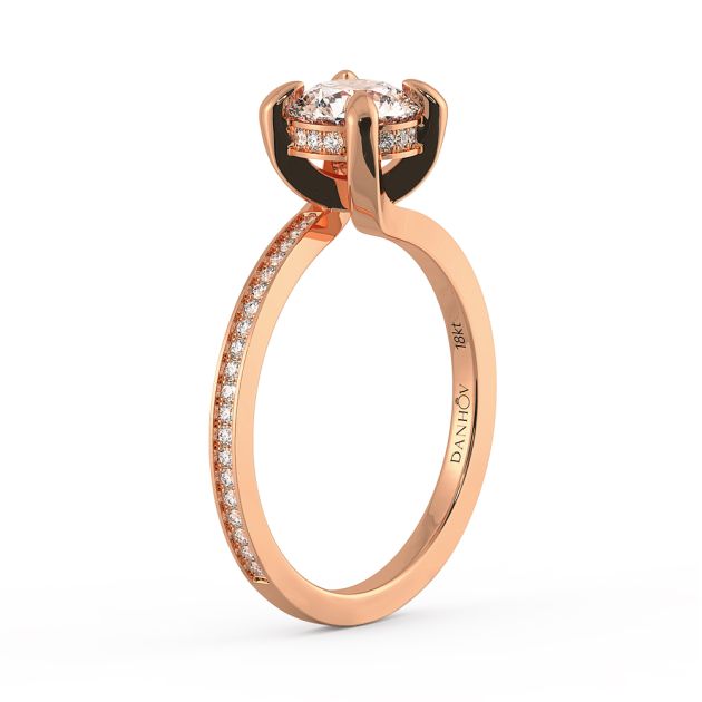 Danhov Eleganza Engagement Ring in 14k Rose Gold