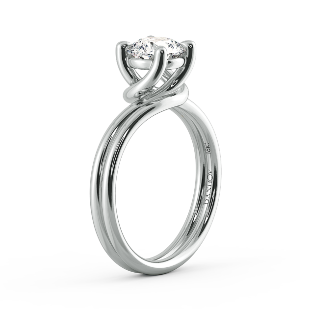 Danhov Abbraccio Ladies Engagement Ring in 14k White Gold