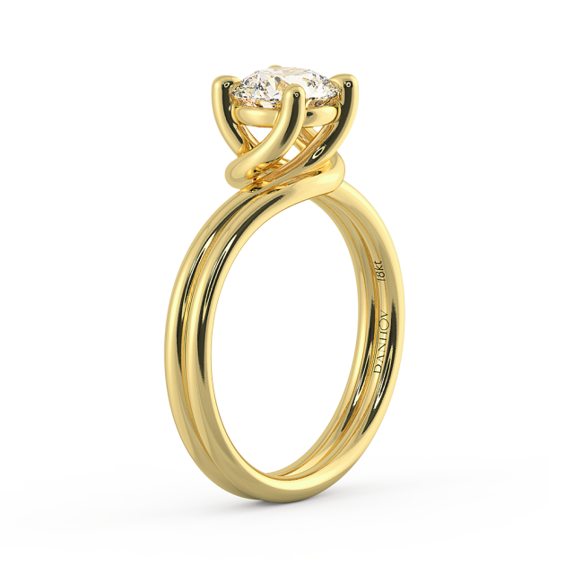 Danhov Abbraccio Ladies Engagement Ring in 18k Yellow Gold