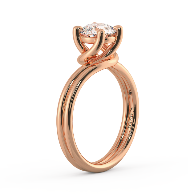 Danhov Abbraccio Ladies Engagement Ring in 18k Rose Gold