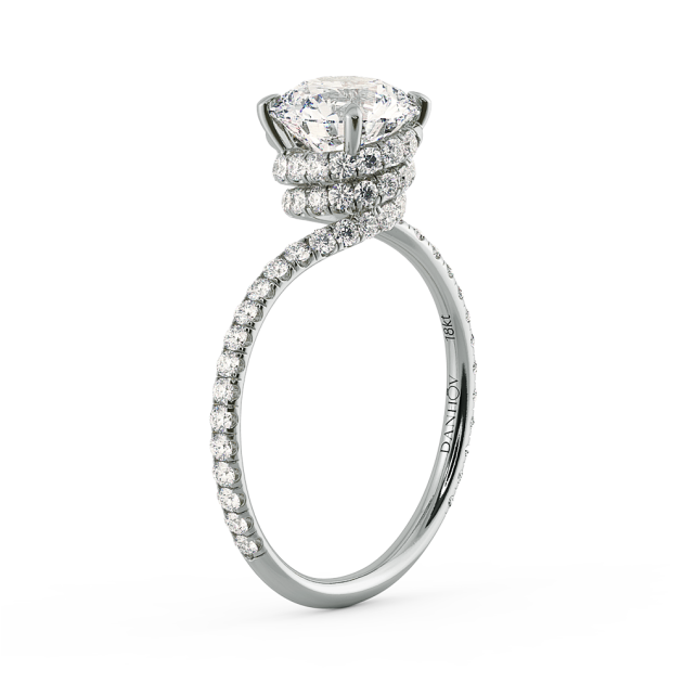 Danhov Abbraccio Swirl Diamond Engagement Ring in Platinum