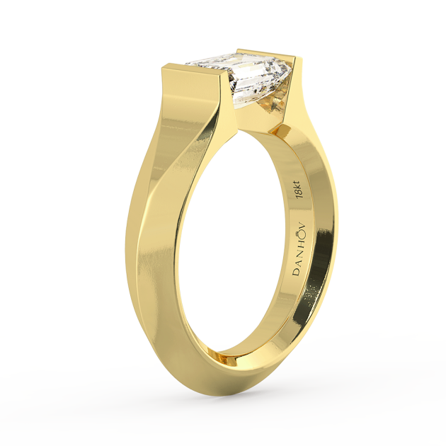 Danhov Tension Engagement Ring in 14k Yellow Gold
