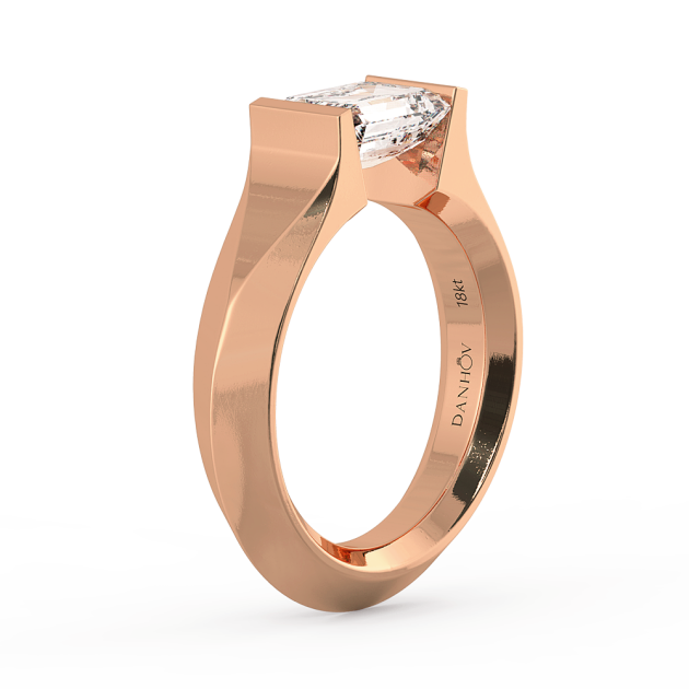 Danhov Tension Engagement Ring in 14k Rose Gold