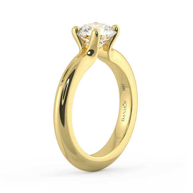 Danhov Tension Engagement Ring in 14k Yellow Gold