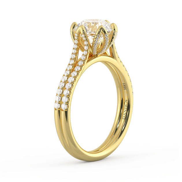 Danhov Classico Diamond Engagement Ring in 18k Yellow Gold