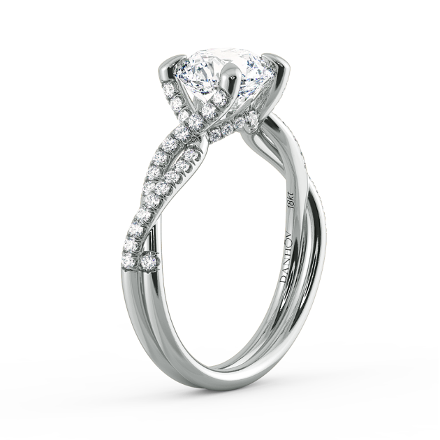 Danhov Solo Filo Engagement Ring in 14k White Gold