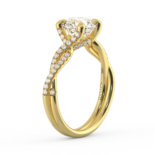 Danhov Solo Filo Engagement Ring in 14k Yellow Gold