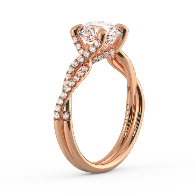Danhov Solo Filo Engagement Ring in 14k Rose Gold