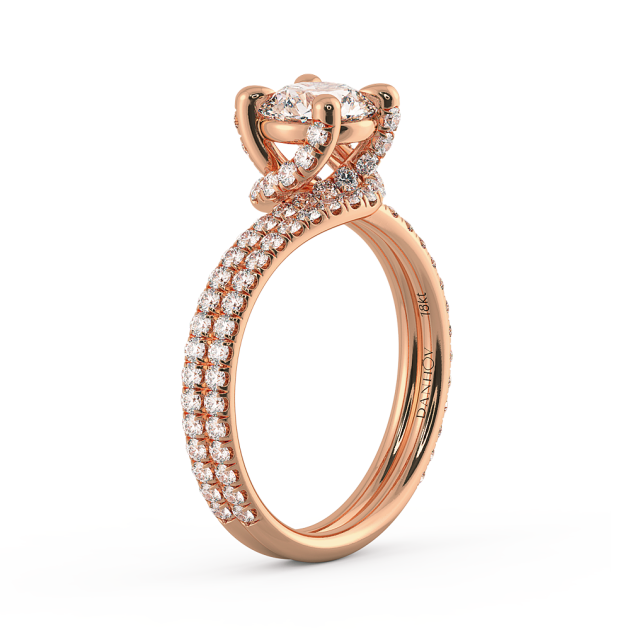 Danhov Abbraccio Ladies Engagement Ring in 14k Rose Gold