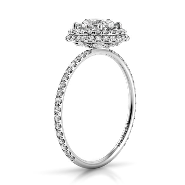Danhov Solo Filo Diamond Halo Engagement Ring in 14k White Gold