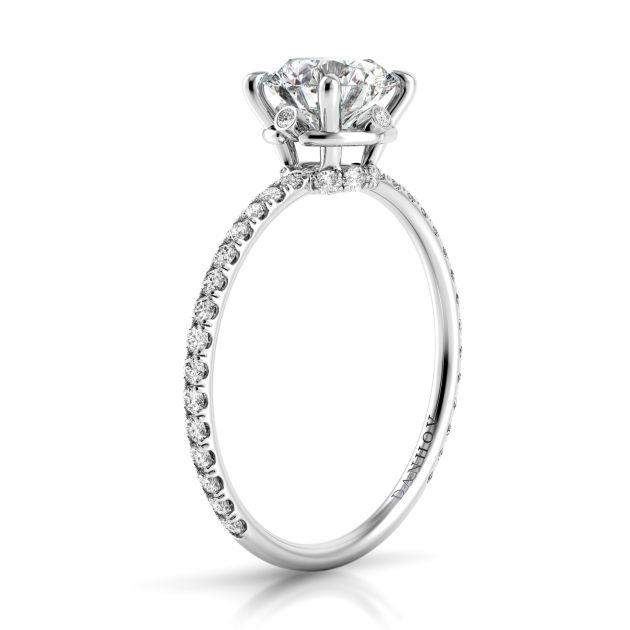 Danhov Solo Filo Diamond Engagement Ring for Women in 14k White Gold