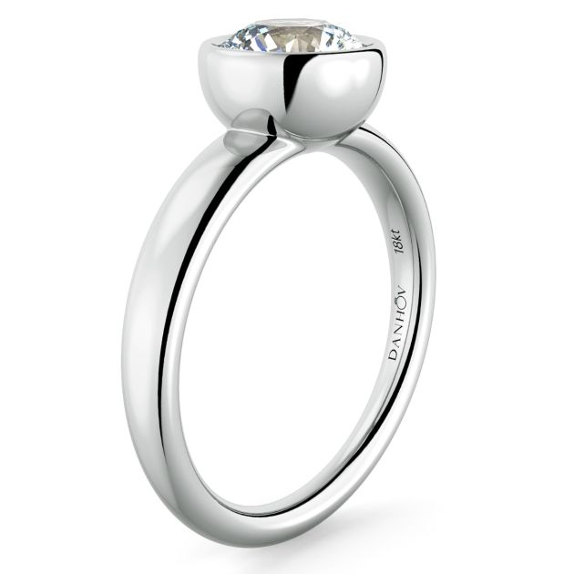 Norme de Danhov Engagement Ring in 14k White Gold