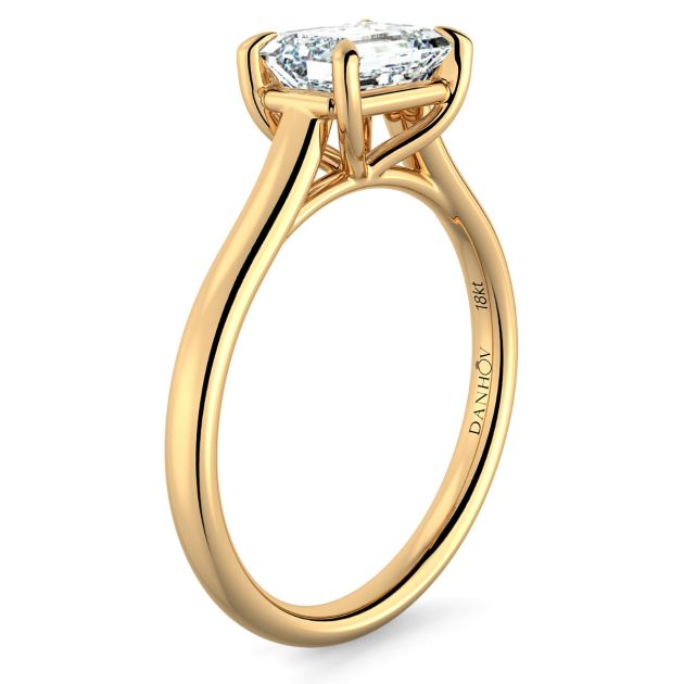 Norme de Danhov Emerald Cut Engagement Ring in 14k Yellow Gold