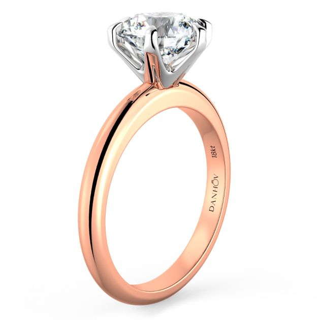 Norme de Danhov Two-Tone Engagement Ring for Women in 18k Rose Gold