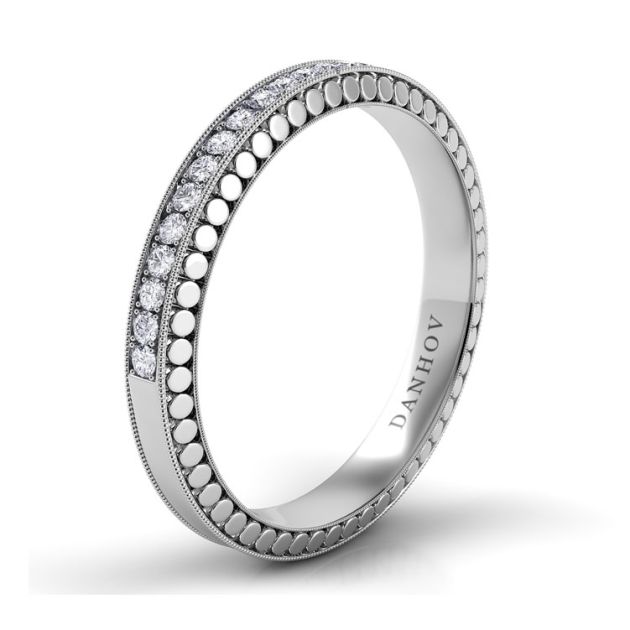 Danhov Tubetto Wedding Ring for Her in 14k White Gold