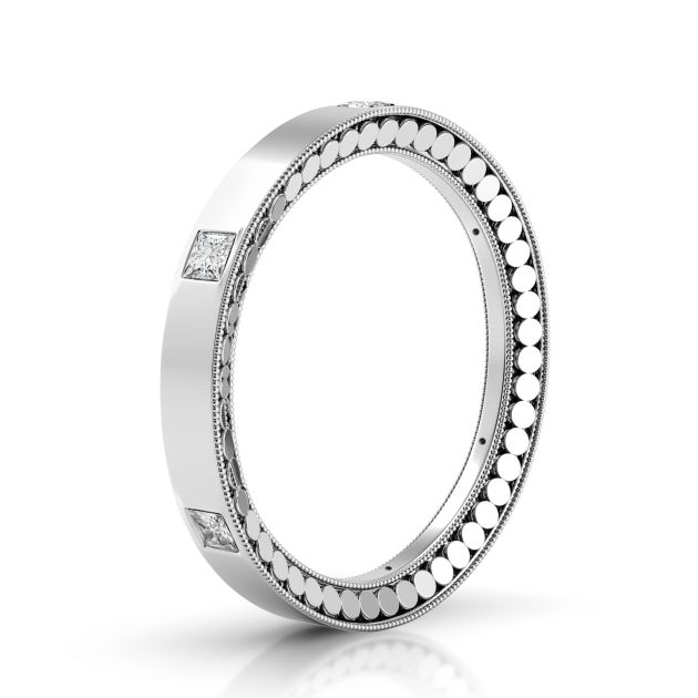 Danhov Tubetto Domed Diamond Wedding Band in 14k White Gold
