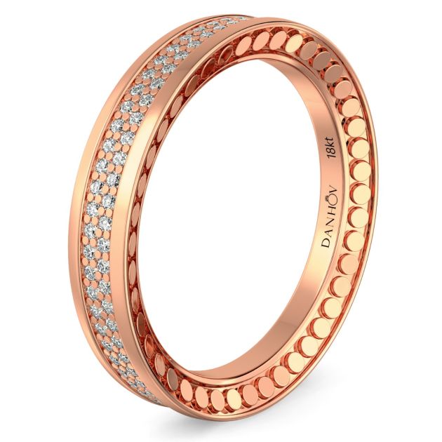 Danhov Tubetto Diamond Wedding Ring in 14k Rose Gold