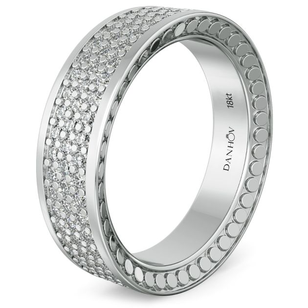 Danhov Tubetto Diamond Wedding Ring in 18Kt White Gold 
