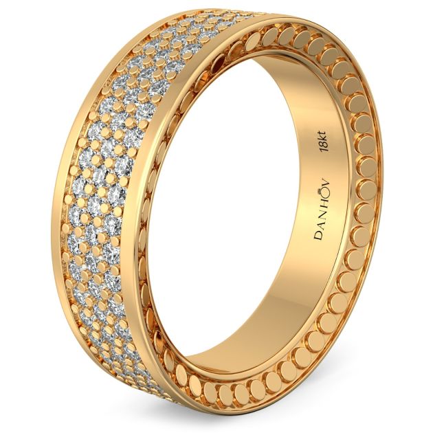 Danhov Tubetto Diamond Wedding Ring in 14Kt Yellow Gold 