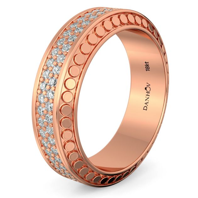 Danhov Tubetto Diamond Wedding Ring in 18Kt Rose Gold 