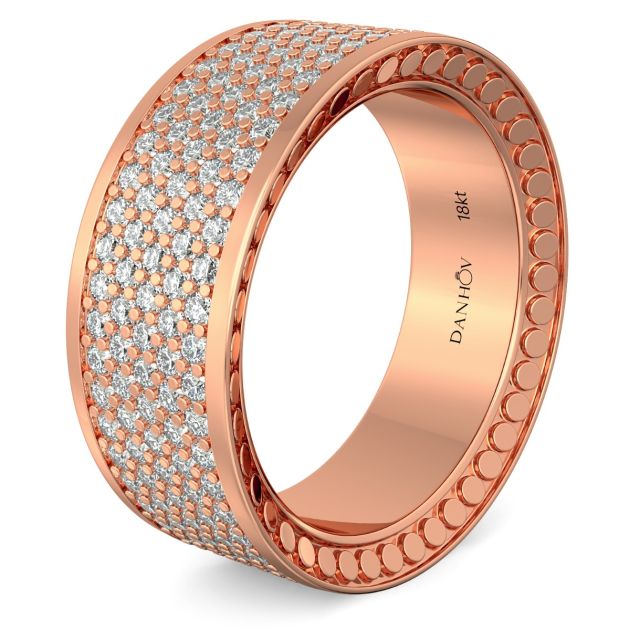 Danhov Tubetto Diamond Wedding Ring in 18Kt Rose Gold 