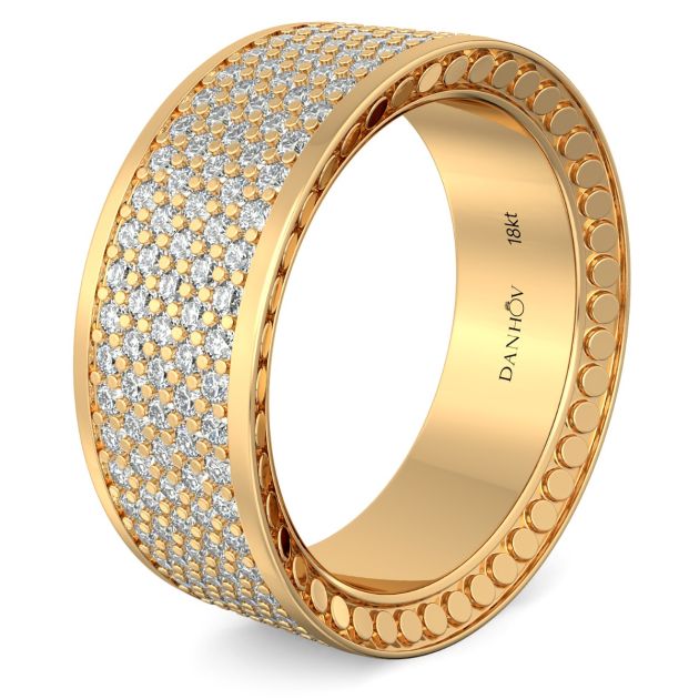 Danhov Tubetto Diamond Wedding Ring in 14Kt Yellow Gold 