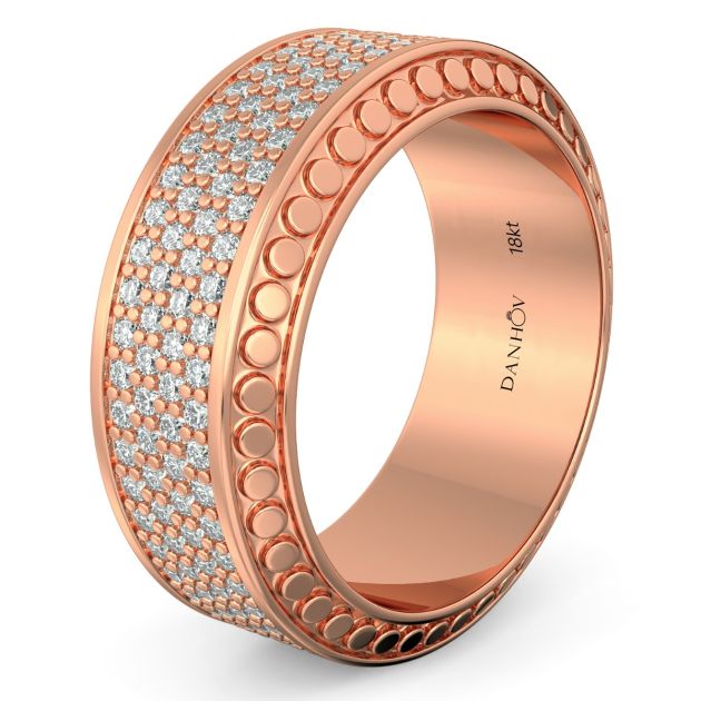 Danhov Tubetto Diamond Wedding Ring in 18Kt Rose Gold 