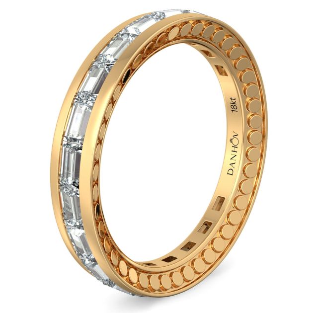 Danhov Tubetto Diamond Wedding Ring in 18KT Yellow Gold 