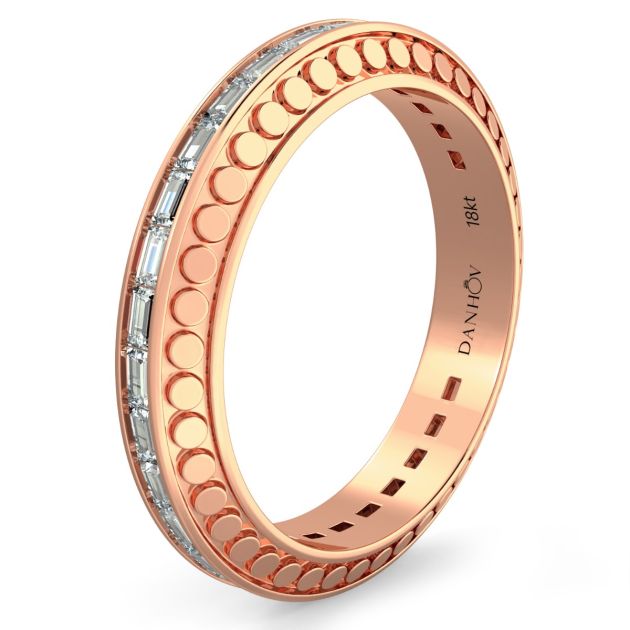 Danhov Tubetto Diamond Wedding Ring in 18KT Rose Gold 