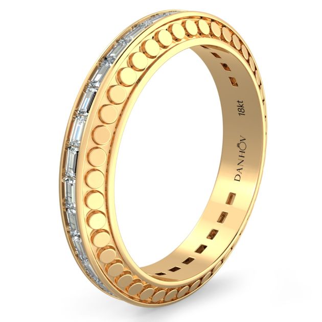 Danhov Tubetto Diamond Wedding Ring in 18KT Yellow Gold 