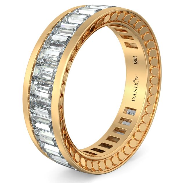 Danhov Tubetto Diamond Wedding Ring in 14 Yellow Gold