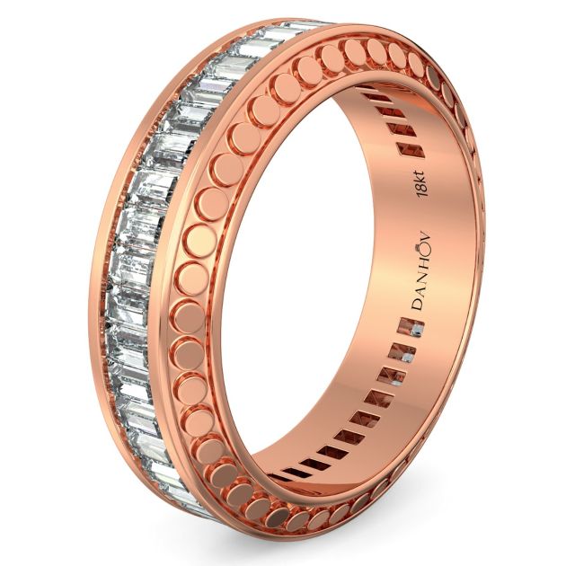 Danhov Tubetto Diamond Wedding Ring in 14 Rose Gold