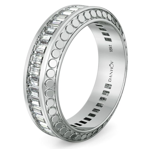 Danhov Tubetto Diamond Wedding Ring in 14 White Gold