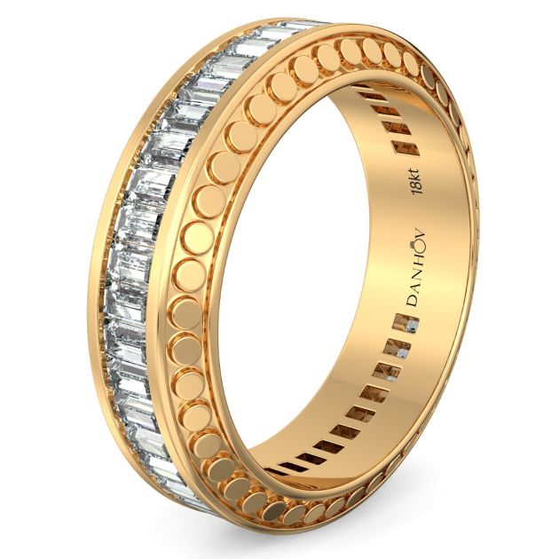Danhov Tubetto Diamond Wedding Ring in 14 Yellow Gold