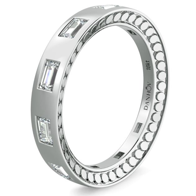 Danhov Tubetto Diamond Wedding Ring in 14 White Gold 